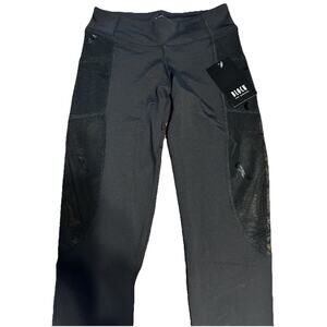 Bloch Dance Girls Bloch Logo Mesh Panelled Leggings Black Size Age 10 Years New